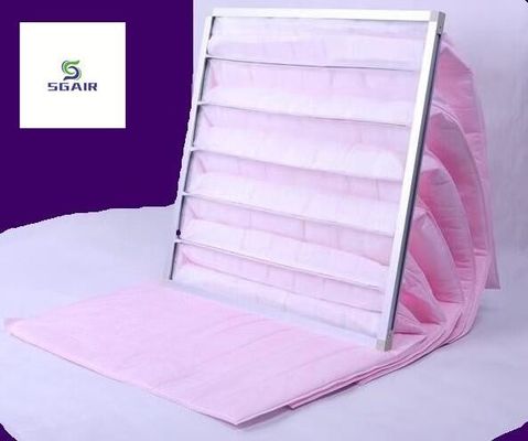 Smelt Blown Synthetic 595mm luchtreiniger filters, F7 Bag Filter Geel