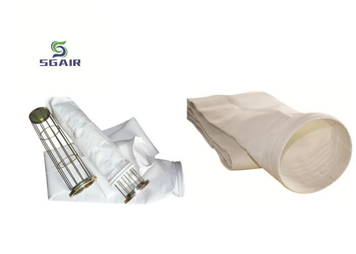 Goede luchtdoorlatendheid 2 mm stofzakfilter, Baghouse filterzak wit
