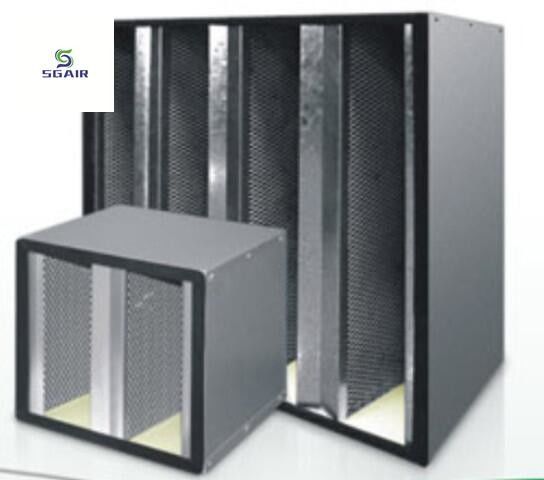 V-type geactiveerde koolstof gecombineerde luchtfilter meer luchtstroom in beperkte ruimte gemakkelijk te installeren.