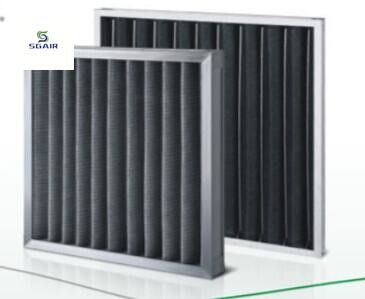 Gegalvaniseerd gaas Aluminium gaas Geactiveerd koolstof Geplete luchtfilter kan worden gevouwen